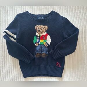 Kids- Polo by Ralph Lauren Sweater - Navy Blue w/ Teddy Bear